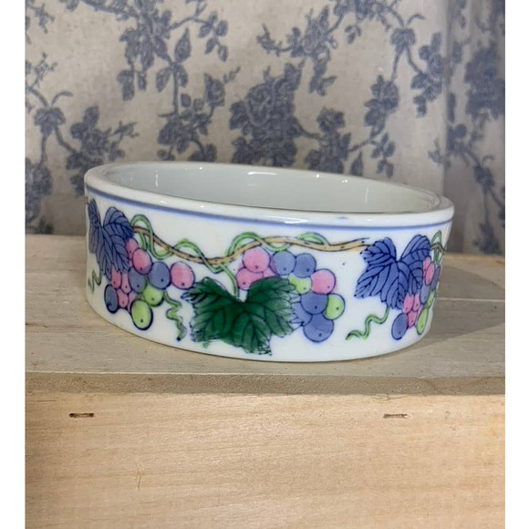 Vintage Williams Sonoma Wine Coaster IDG Japan Grapes Trinket Dish - Picture 6 of 7